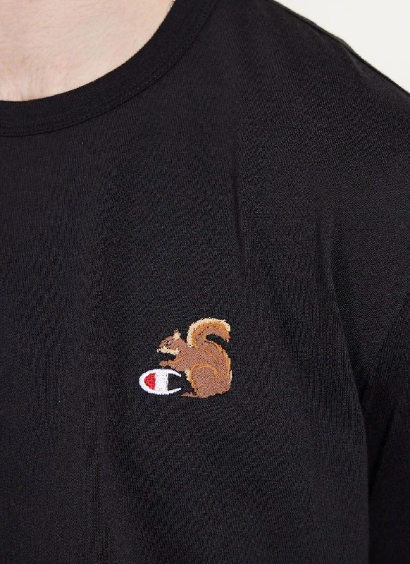 Squirrel Oversized T Shirt | Champion and Percival | Black