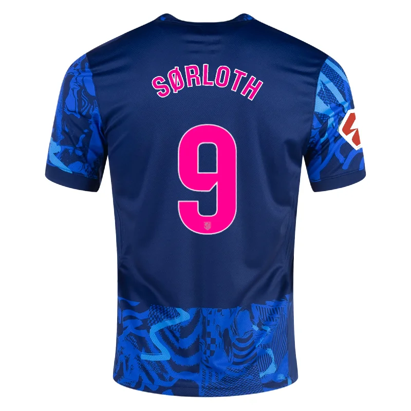 Nike Atletico Madrid Alexander Sørloth Third Jersey w/ La Liga Patch 24/25 (Blue Void/Pink Glow)