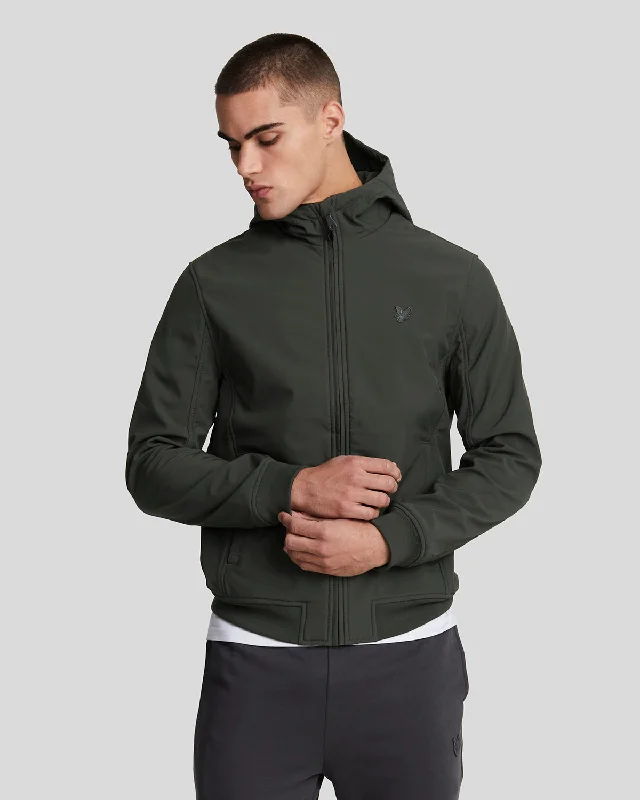 Tonal Eagle Fleece Back Softshell Jacket