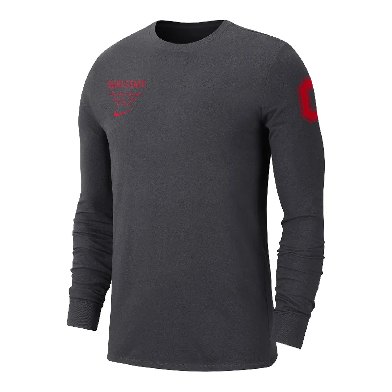 Ohio State Buckeyes Nike Athletic Campus Long Sleeve Gray T-Shirt