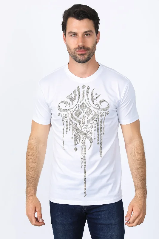 Mens Modern Fit Stretch Crystals T-Shirt