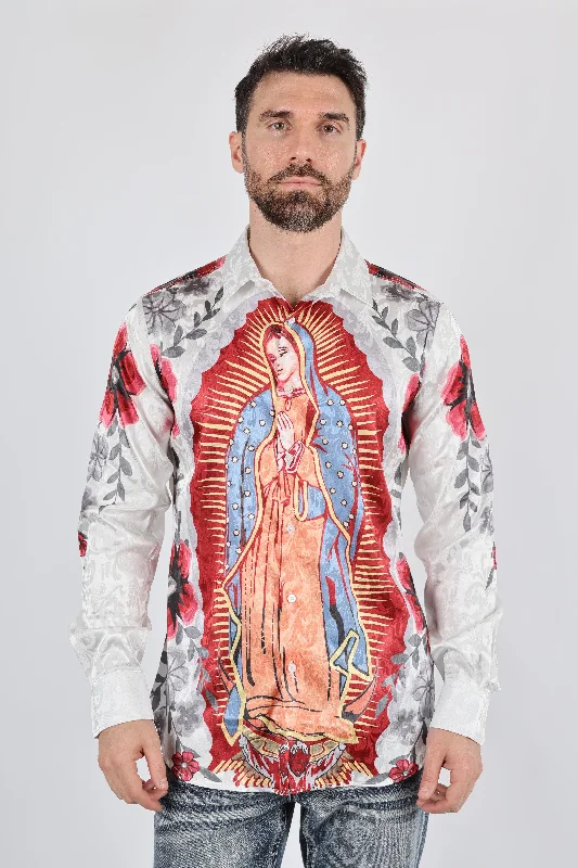 Mens Jacquard Fabric Modern Fit GUADALUPE Print Shirt