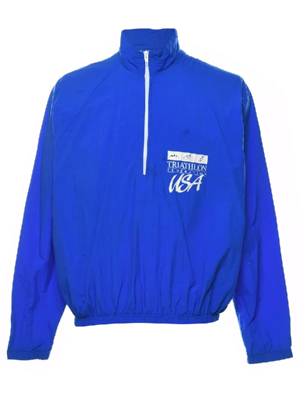 Blue & White Triathlon Nylon Jacket - L