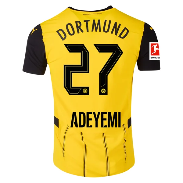 Puma Borussia Dortmund Authentic Karim Adeyemi Home Jersey w/ Bundesliga Patch 24/25 (Faster Yellow/Puma Black)