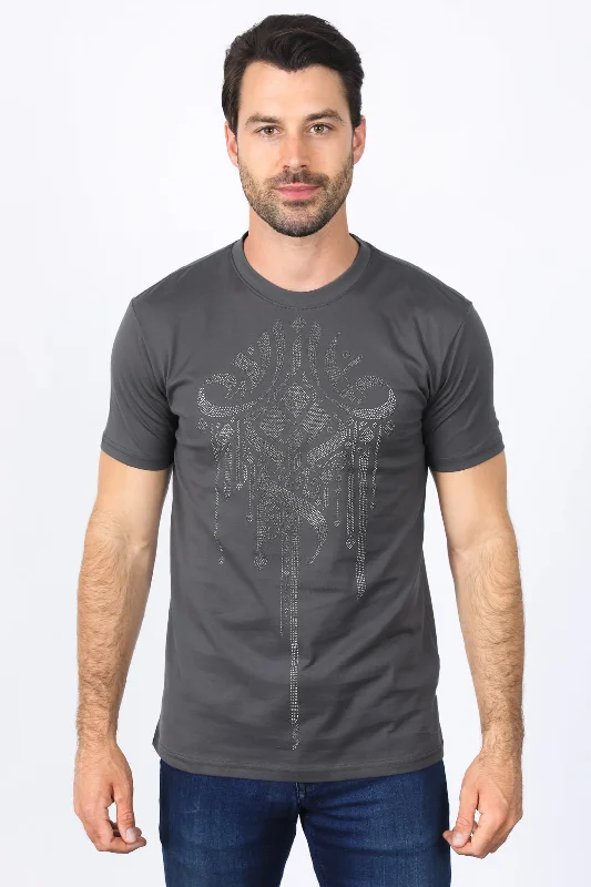 Mens Modern Fit Stretch Crystals T-Shirt