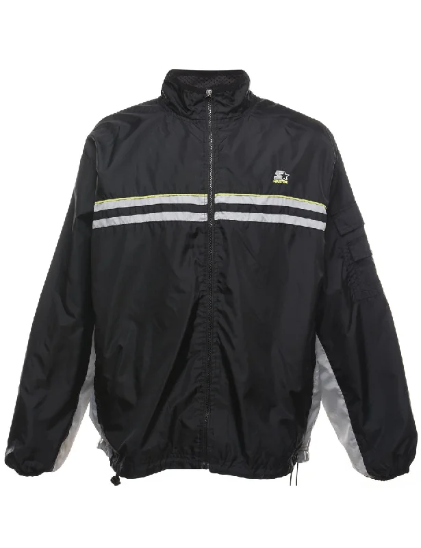 Starter Black & Grey Nylon Jacket - L