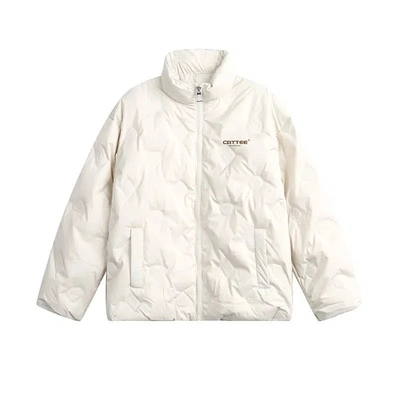 Pleated Stand-collar Puffer Jacket