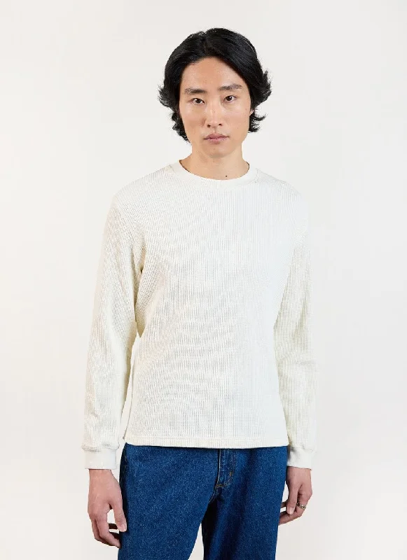 Long Sleeve T Shirt | Cotton Waffle | Ecru