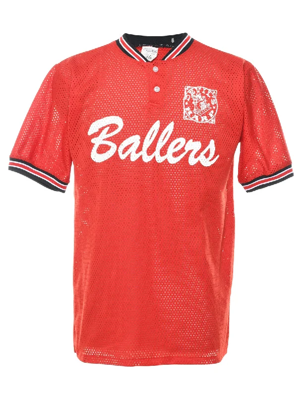 Mesh Red & White Ballers Sports Top - M