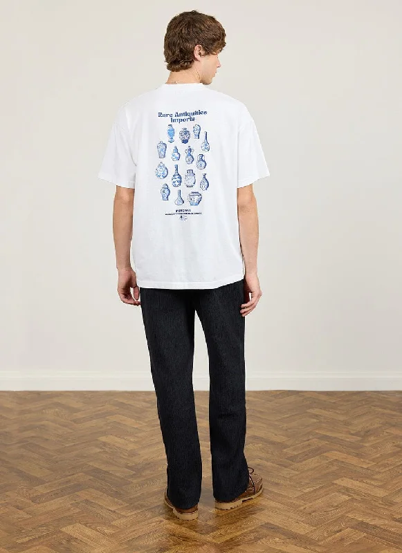 Antique Ceramics Oversized T Shirt | Organic Cotton | White