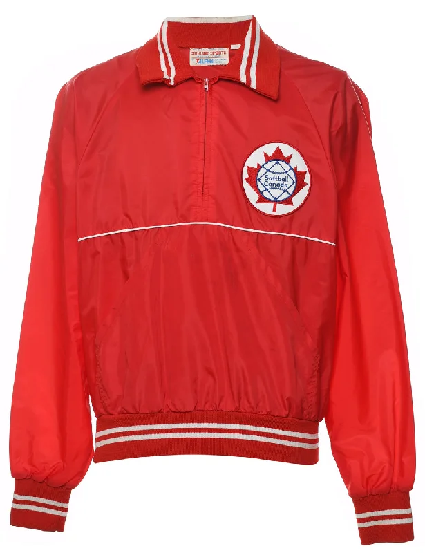 Red & White Canada Design Nylon Jersey - L