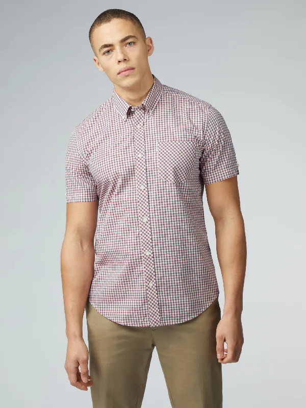 Signature Short Sleeve Gingham Shirt - Scarlett