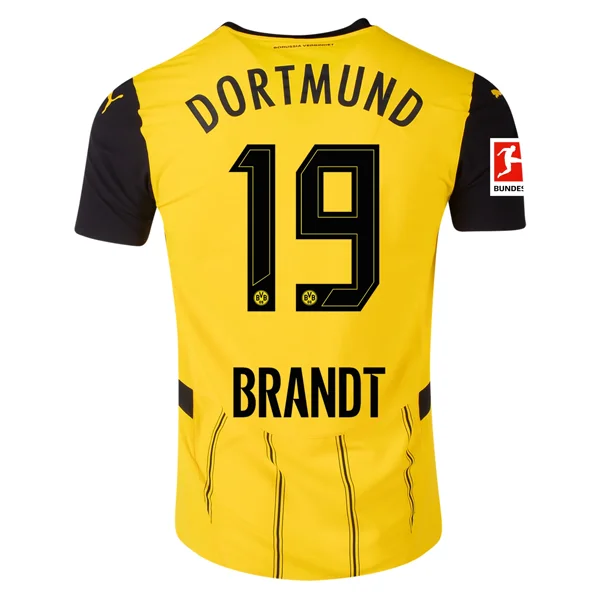 Puma Borussia Dortmund Julian Brandt Home Jersey w/ Bundesliga Patch 24/25 (Faster Yellow/Puma Black)