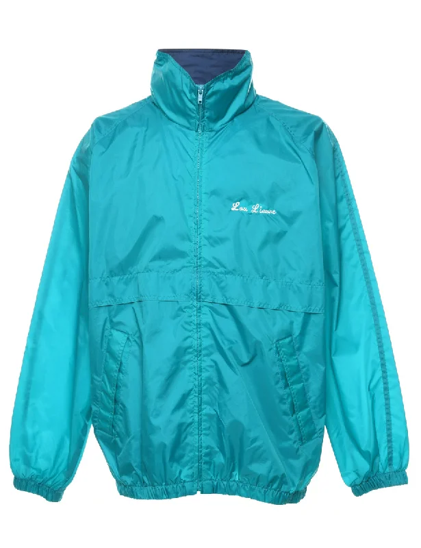 Turquoise & White Rescue Squad Nylon Jacket - L