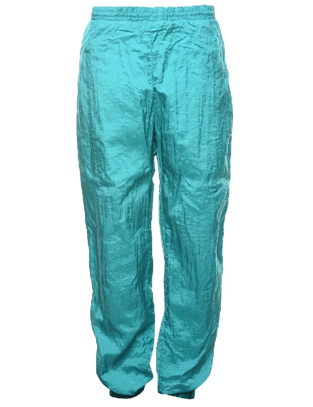 Turquoise 1980s Retro Track Pants - W22 L29