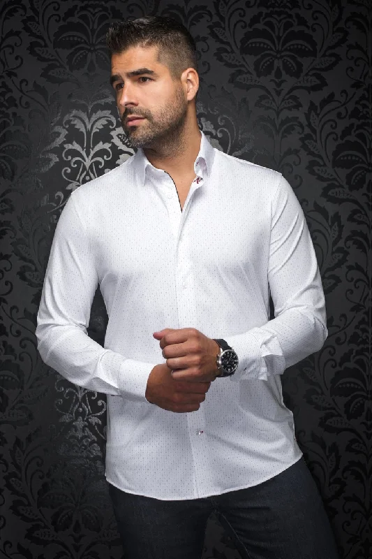 Au Noir Stretch Shirt | Alexander-NDL White Fuchsia