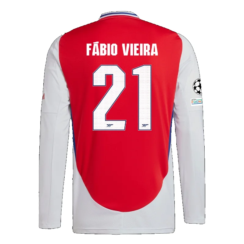 adidas Arsenal Fabio Viera Home Long Sleeve Jersey w/ Champions League Patches 24/25 (Better Scarlet/White)