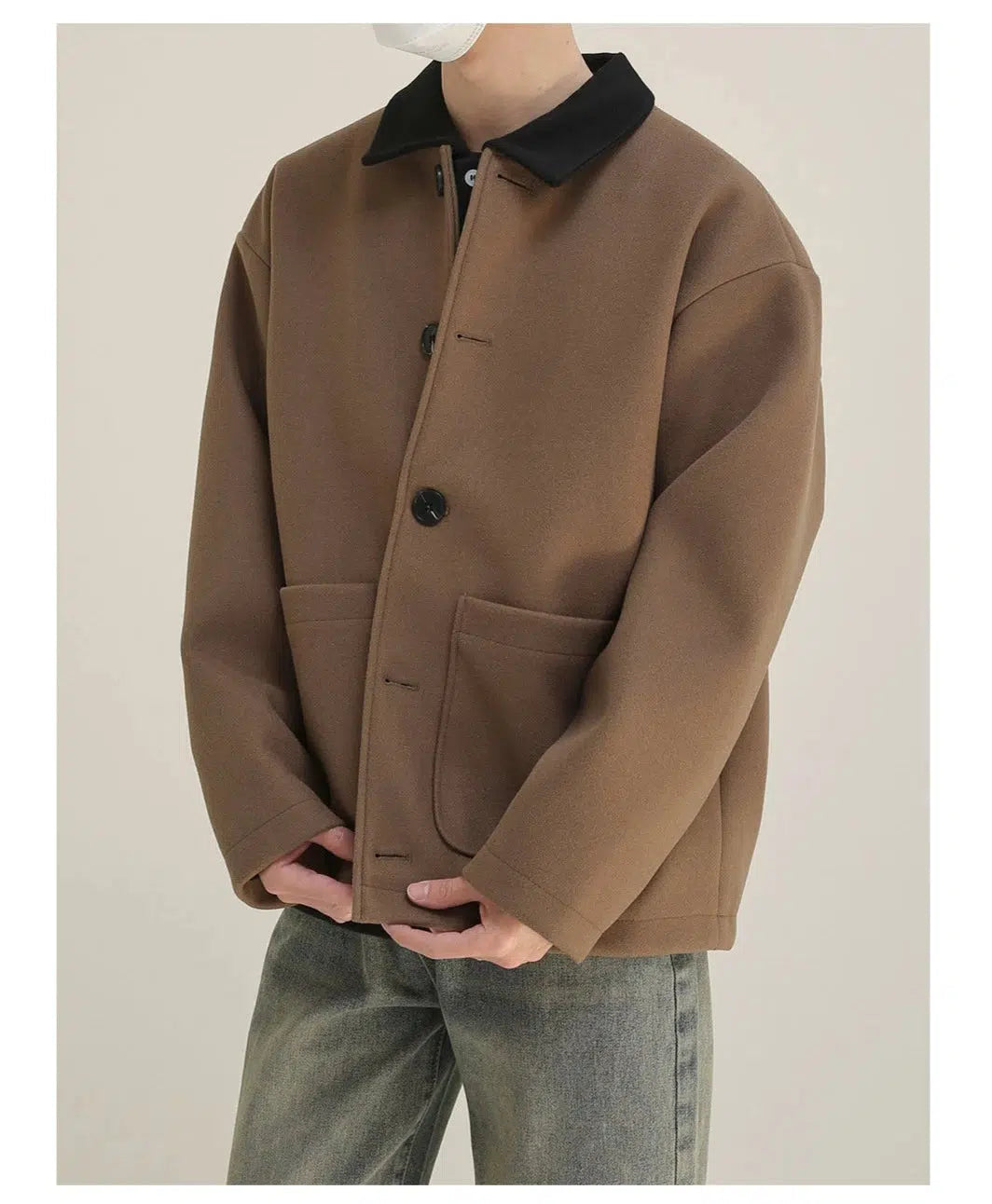 Round Neck Woolen Jacket