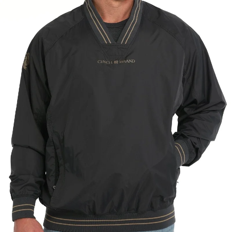 Cinch Men's Vintage Nylon Pullover Windbreaker in Charcoal