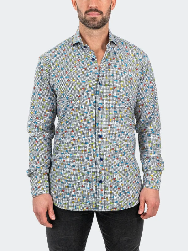 Maceoo Stretch Shirt | Einstein StretchTetris White