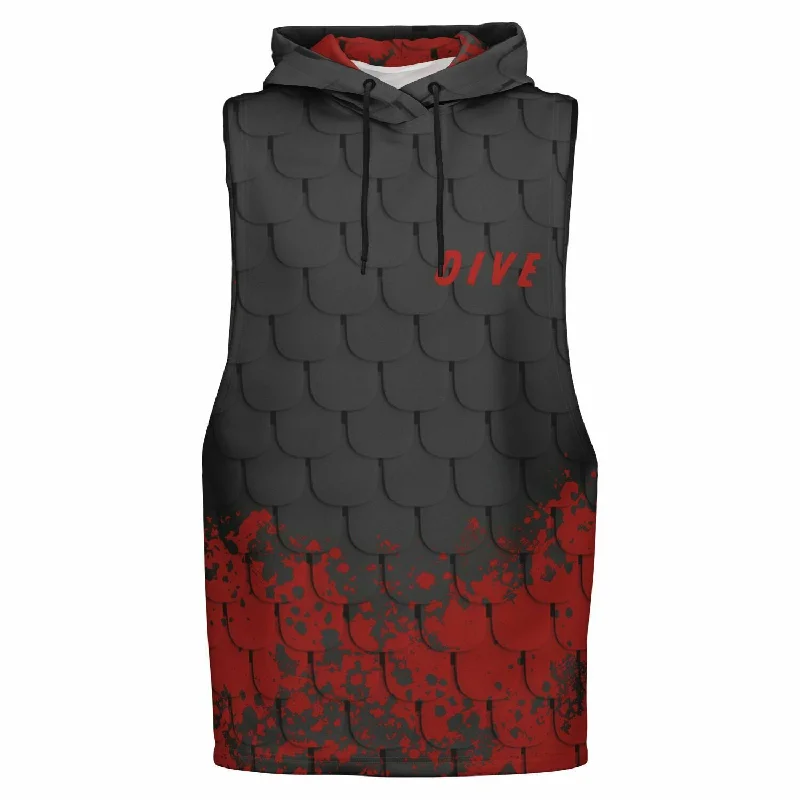 Red Diver Armhole Hoodie