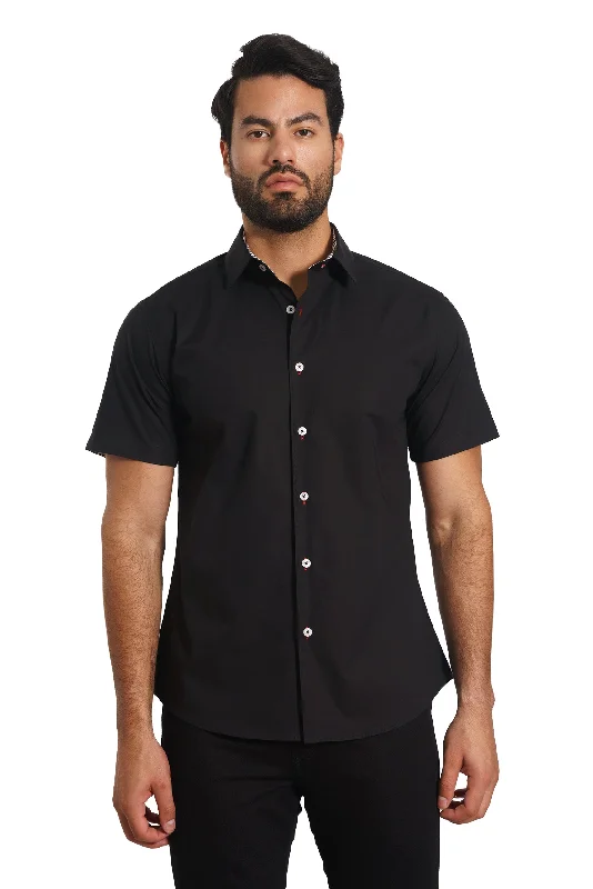 Black Short Sleeve Shirt Th-2870Ss