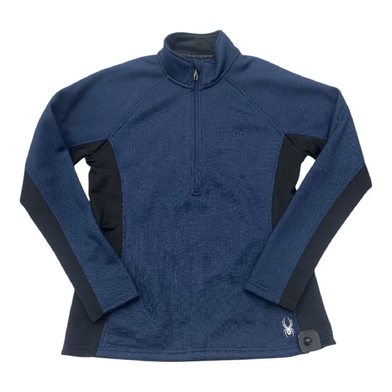 Athletic Sweatshirt Collar By Spyder In Navy, Size:L