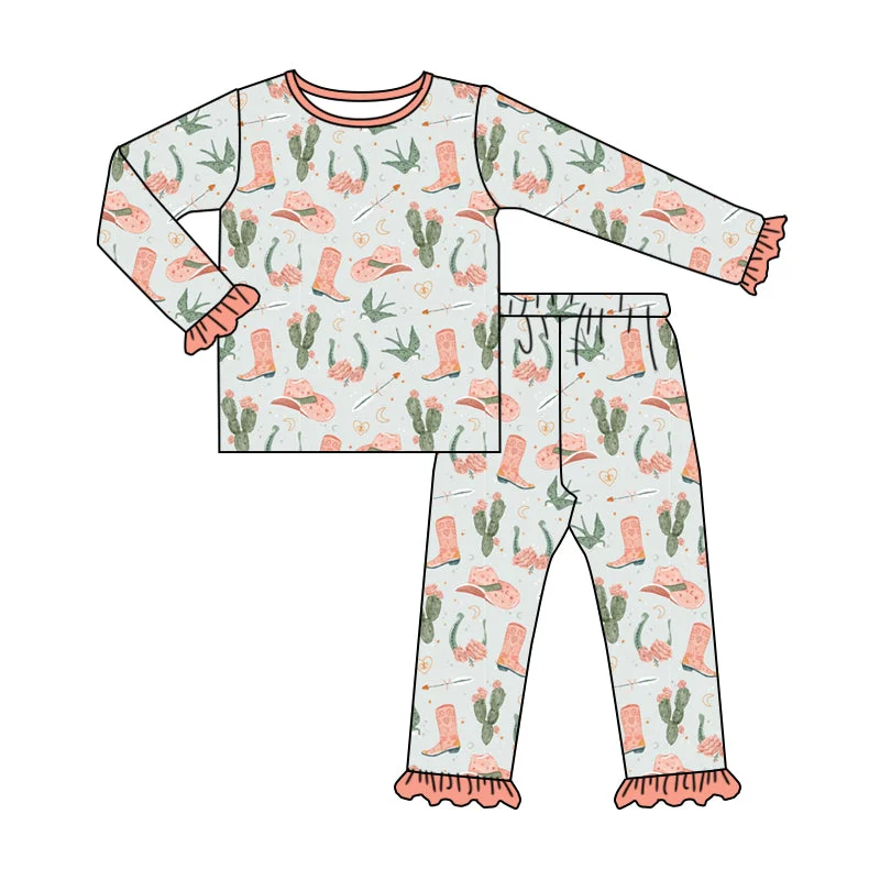 Preorder GLP1968 Cactus cowboy hat Boots Lace pink green long sleeve trousers pajamas set high quality