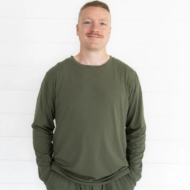 Olive Cozy Men's Pajama Top