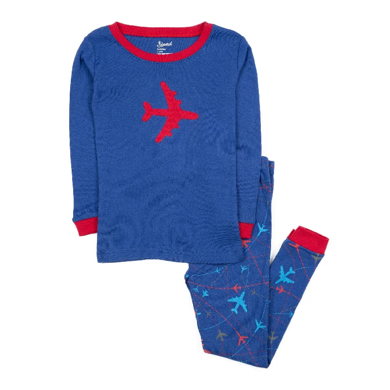 Kids Two Piece Cotton Pajamas Airplane