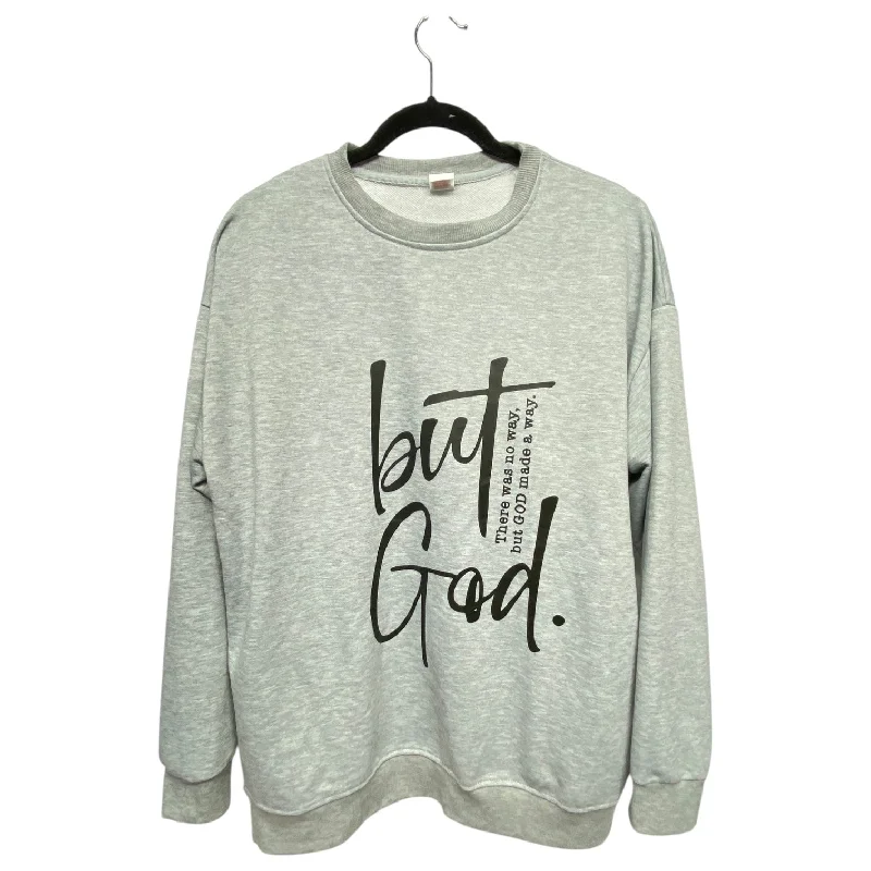 Sweatshirt Crewneck By Clothes Mentor In Black & Grey, Size: 1x