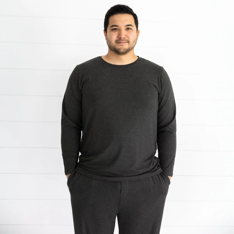 Heather Black Cozy Men's Pajama Top