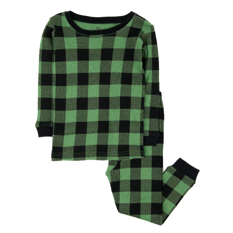 plaid black & green