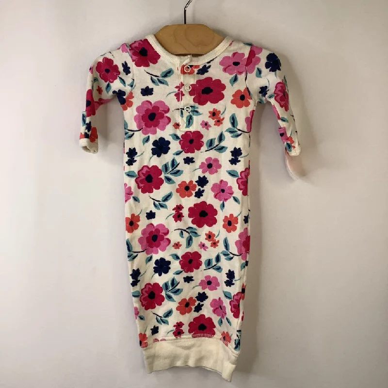 Size Preemie: Touched by Nature Organic White Pink Floral Nighty