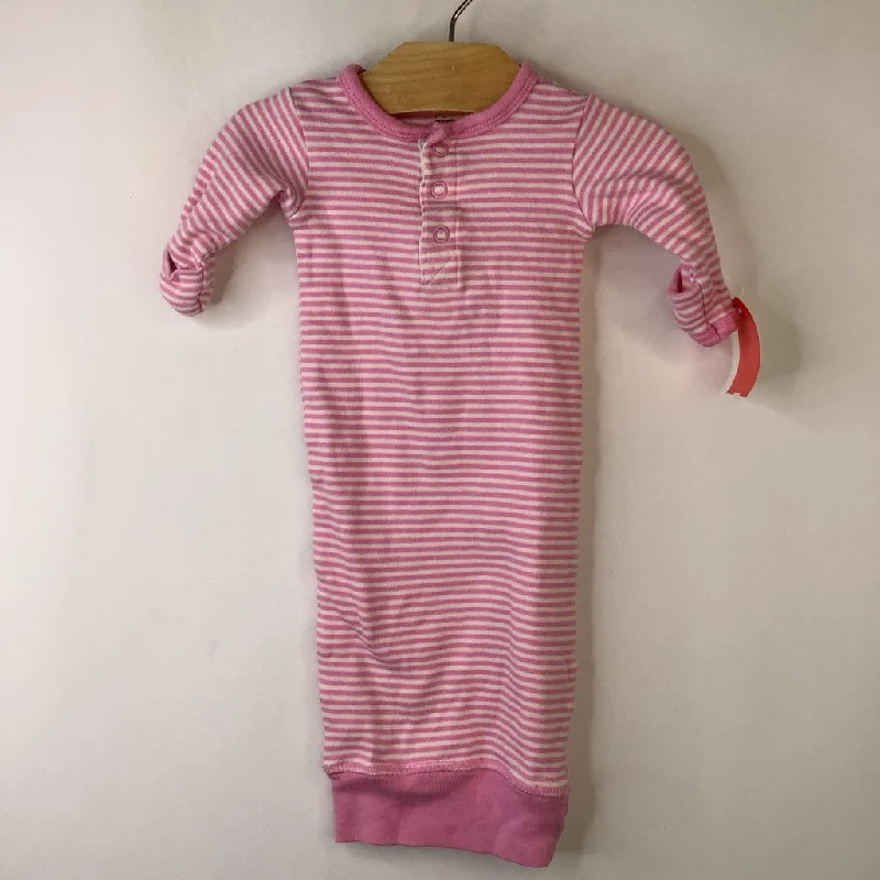 Size Preemie: Touched by Nature Organic Pink White Striped Nighty