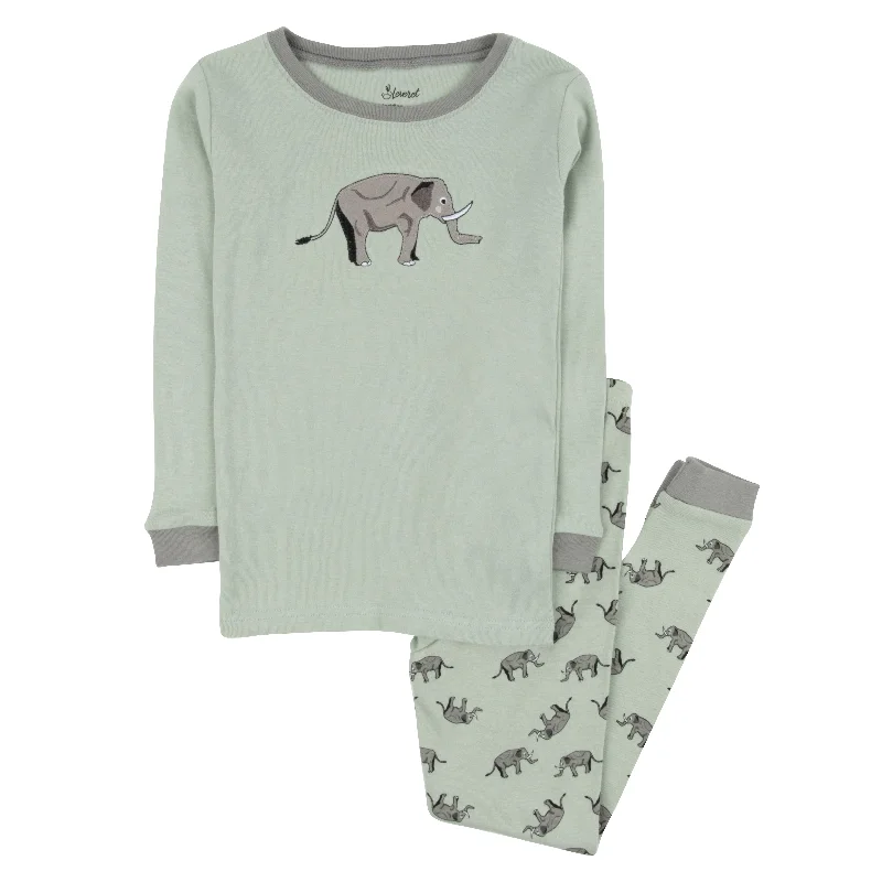 Kids Two Piece Cotton Pajamas Elephant