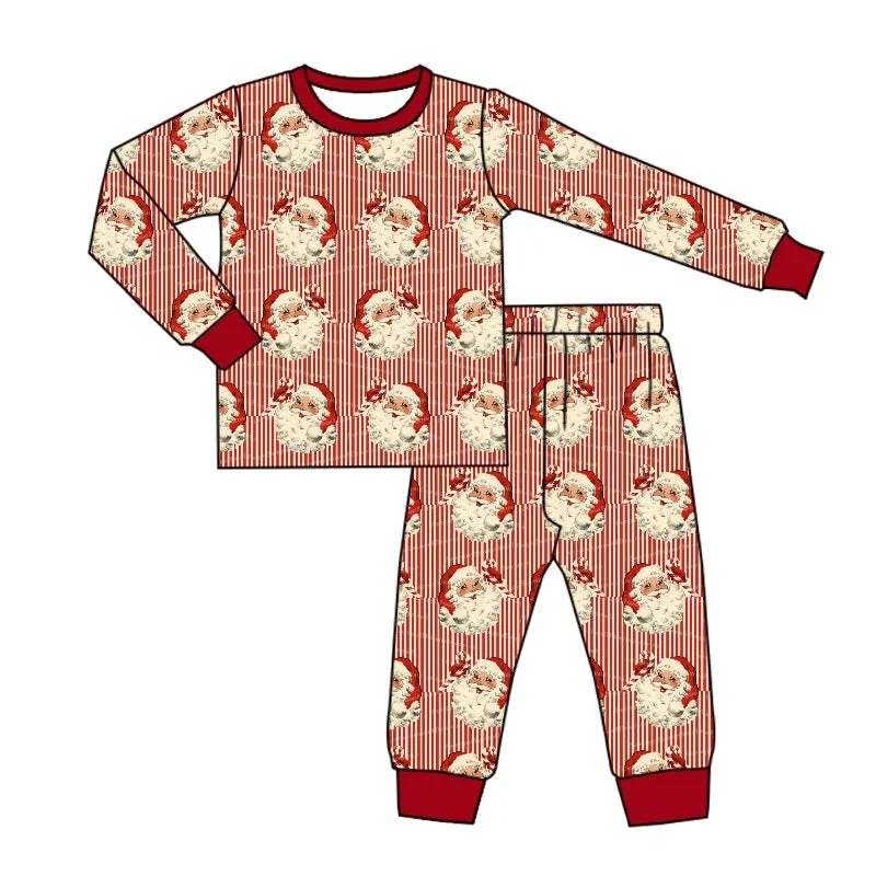 Preorder BLP0917 Santa Claus red striped long sleeve trousers pajamas set high quality wholesale