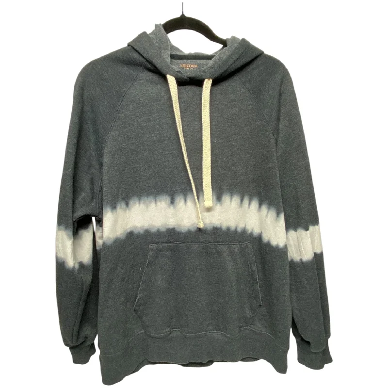 Sweatshirt Hoodie By Arizona In Grey & White, Size: S