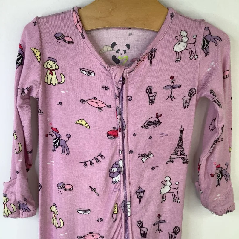 Size 6-9m: Bellabu Bear Light Pink/Dogs in Paris Print Long Sleeve 1pc PJS