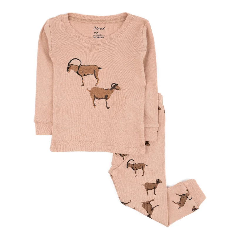 Kids Two Piece Cotton Pajamas Goat