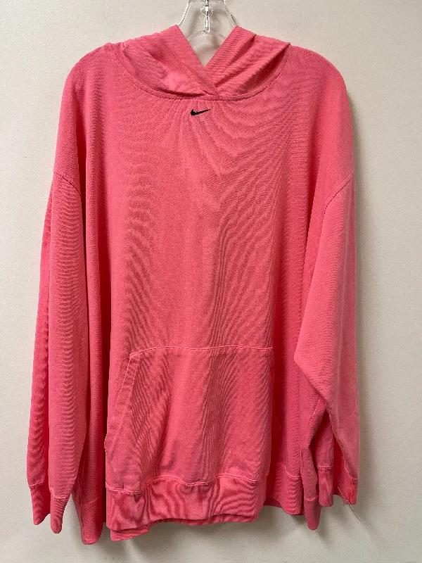 Athletic Sweatshirt Hoodie By Nike Apparel In Pink, Size: 3x