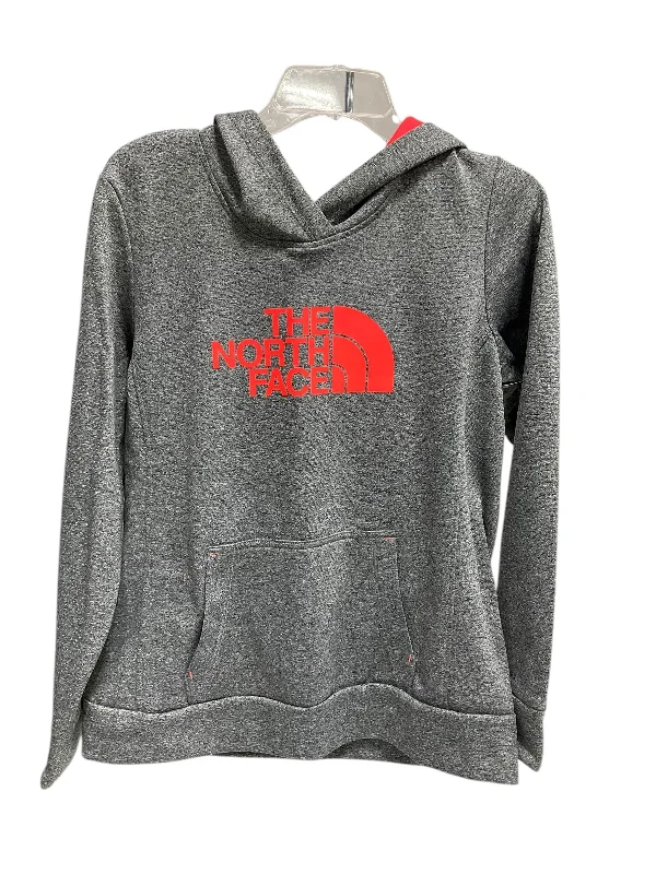 Athletic Sweatshirt Hoodie By The North Face In Grey, Size: L