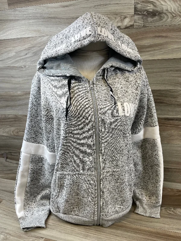 Sweatshirt Hoodie By New Look In Grey & White, Size: 1x