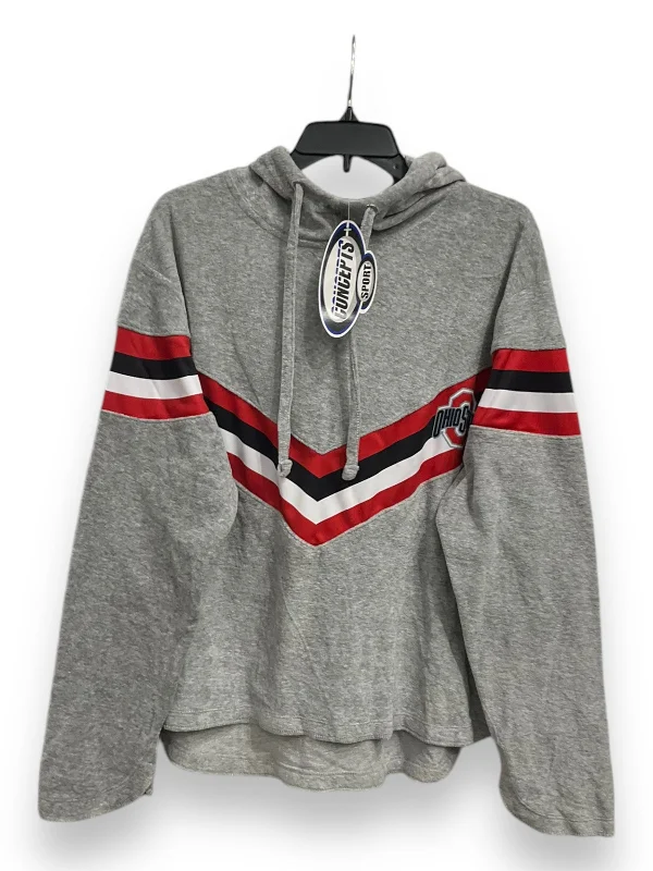 Sweatshirt Hoodie By Concepts In Grey & Red, Size: 1x