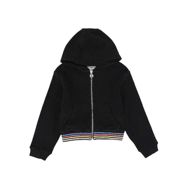 SONIA RYKIEL BLACK COLORED STRIPED TERRY SWEATSHIRT