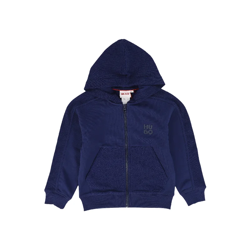 HUGO DEEP BLUE HOODED SWEATER