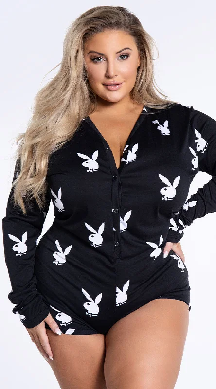 Playboy Plus Size Lounge Club Romper