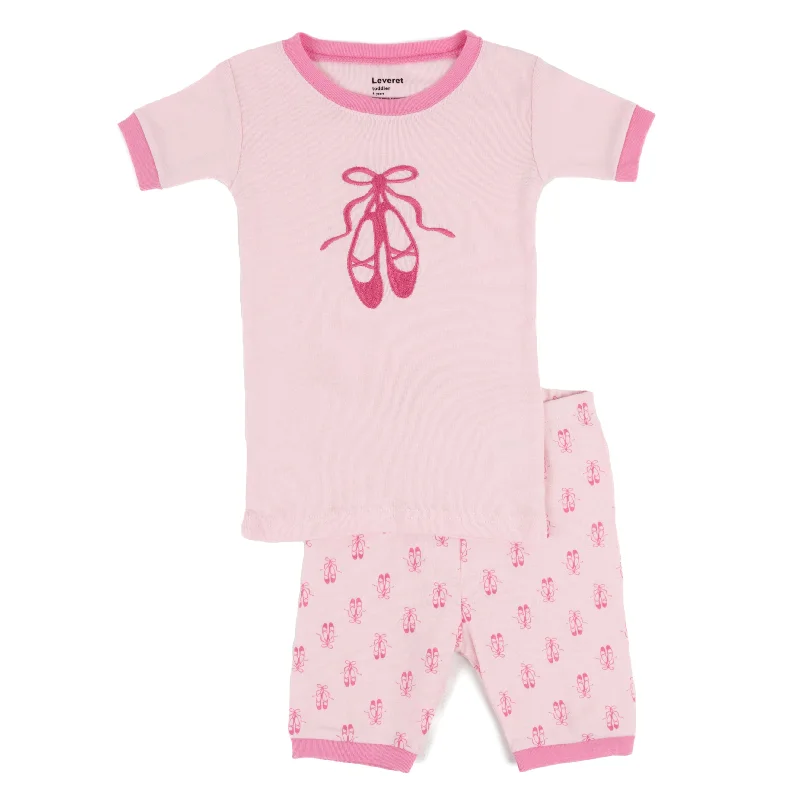 Kids Two Piece Cotton Short Pajamas Ballerina