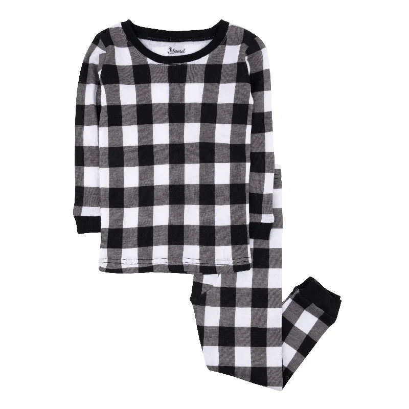 Christmas Kids Two Piece Cotton Pajamas Plaid