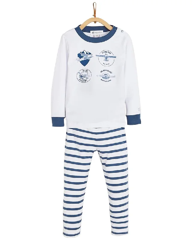 babycottons Planes Snug Fit Long Pajama